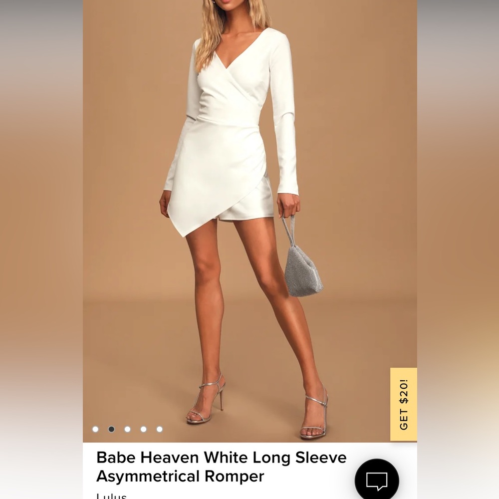 Lulus Asymmetrical White Romper